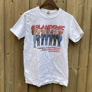 Plandemic COVID-19 Funny Graphic T Shirt Medium